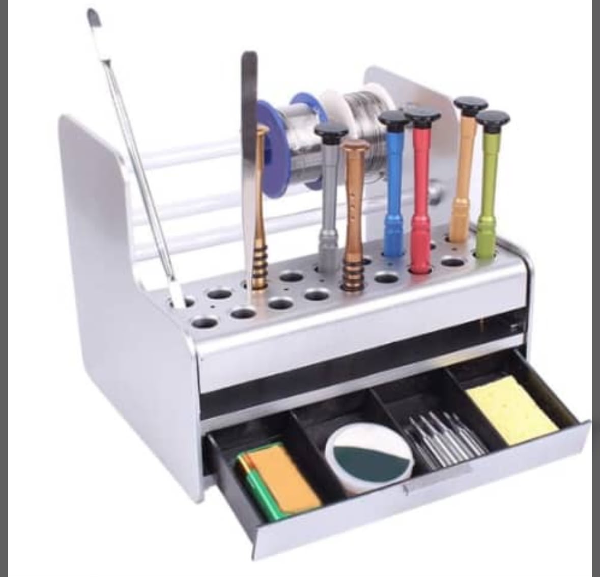 Soldering Tool Organizer Stand (Metal, with Iron Holder)