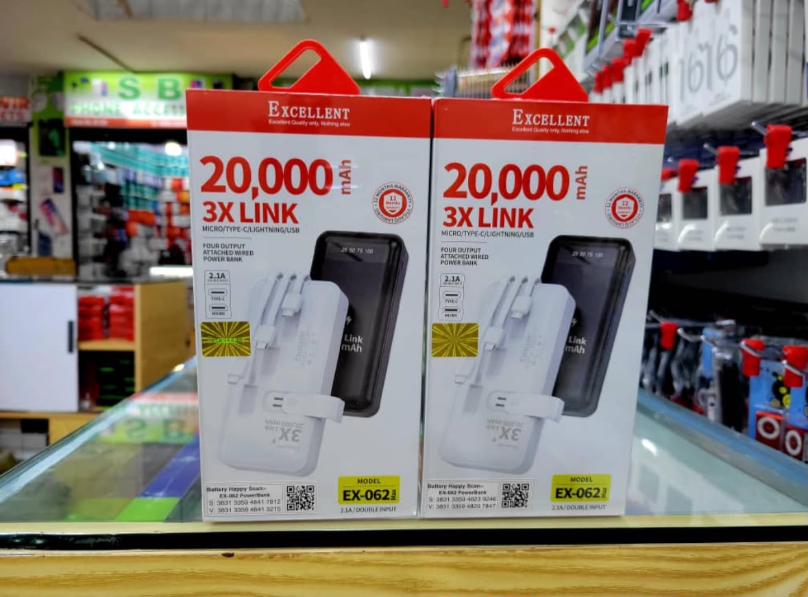 Excellent 20,000mAh 3X Link Power Bank