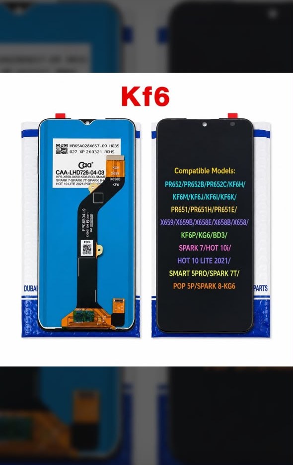 Tecno KF6 Screen Assembly (Camon/Spark/Pop series)