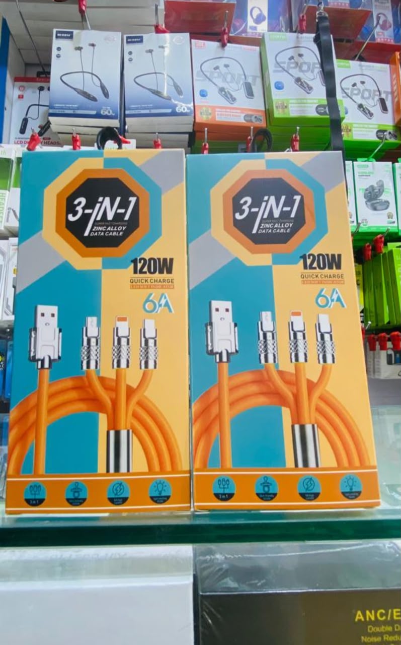 3-in-1 120W Quick Charge Data Cable